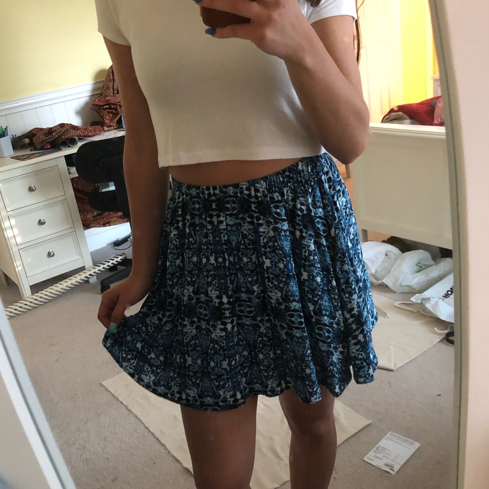 Abercrombie Blue Print Circle Skirt